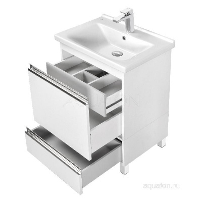 Тумба под раковину AQUATON Капри 60 белый глянец 1A230101KP010 фото в интернет-магазине Русалия