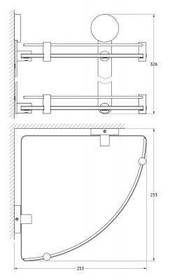 Полка угловая 2-х ярусная 26 см HAR 040 Harmonie Artwelle фото в интернет-магазине Русалия