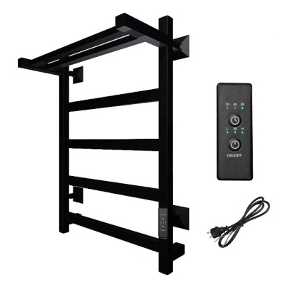 Полотенцесушитель электрический с полочкой (лесенка) Тругор Пэк сп 20 кв П 60х50 см, черный ПЭК сп 20квП/6050чернВГП фото в интернет-магазине Русалия