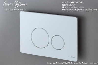 INOX-O Клавиша смыва 246 х 165 мм, белый матовый, нержавеющая сталь IBERICA BLANCA фото в интернет-магазине Русалия