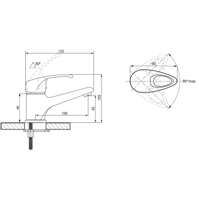 Смеситель Славен  для умывальника Прораб  Р (СЛ-ОД-Р10) фото в интернет-магазине Русалия