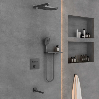 Душевой комплект VSFW-4311RGM встраиваемый, 3 режима, вороненая сталь Vincea фото в интернет-магазине Русалия