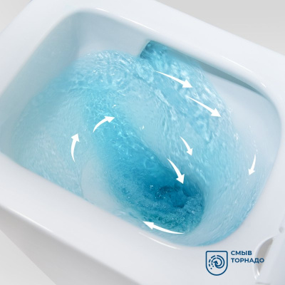 Унитаз подвесной безободковый DUE-TOR BB5171CH-TOR/SC Торнадо с сиденьем-микролифт Belbagno фото в интернет-магазине Русалия