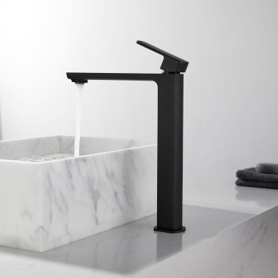 Смеситель для накладной раковины Next VBF-1N2MB однорычажный, черный Vincea фото в интернет-магазине Русалия