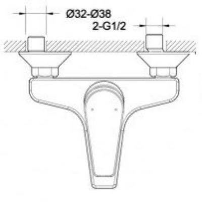 Смеситель для ванны с гарнитуром Line F65299C-B-RUS Bravat фото в интернет-магазине Русалия