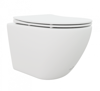 Унитаз TICINO Aria MW ТЕРМООБЖИГ (не плёнка) подвесной безободковый белый матовый Ceruttispa CT8917 (485х365х350) фото в интернет-магазине Русалия