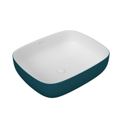 Раковина накладная овальная Emald 49 изумрудная/белая матовая OWLB191027 OWL1975 фото в интернет-магазине Русалия