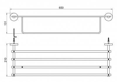 Полка для полотенец AQUATEK AQ4615CR БЕТТА фото в интернет-магазине Русалия