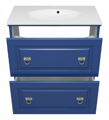 Тумба Версаль 80 (синяя) с раковиной Эстет Вегас 80 Misty фото в интернет-магазине Русалия