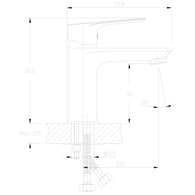 Смеситель для раковины Rossinka RS27 (RS27-11) фото в интернет-магазине Русалия