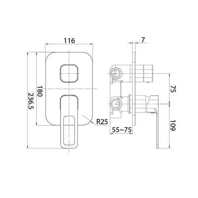 Встраиваемый смеситель с тремя выходами, Slide, IDDIS (SLISB00i68) фото в интернет-магазине Русалия