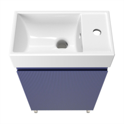 Тумба с раковиной WC Area 40 см матовый синий 221804003 Wellsee фото в интернет-магазине Русалия