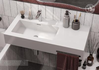 Раковина AQUATON Квадро Про 100 левая 1A733331QA01L фото в интернет-магазине Русалия
