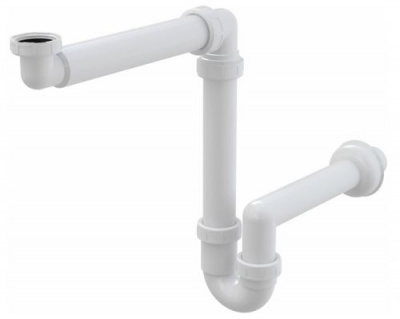 Сифон для раковины экономящий пространство A434 Alcaplast фото в интернет-магазине Русалия
