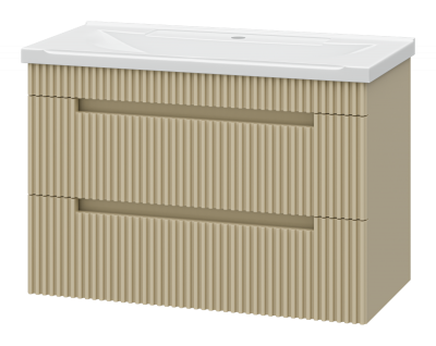 Тумба Ariana 80 подвесная (капучино) с раковиной Misty EVVA 80 Brevita фото в интернет-магазине Русалия