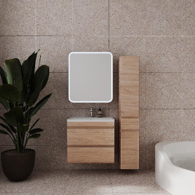 Тумба подвесная "Атлантика 70", Люкс ясень перламутр, PLUS + Умывальник Атлантик 70 фото в интернет-магазине Русалия