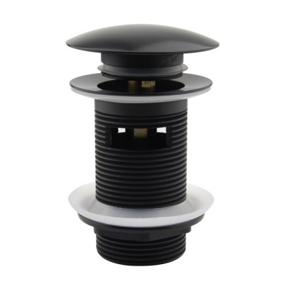 Донный клапан черный матовый с переливом BB005 CeramaLux фото в интернет-магазине Русалия