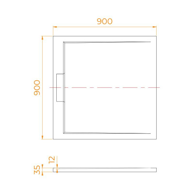 Каменный душевой поддон квадратный RGW STL-W Белый 900x900 фото в интернет-магазине Русалия
