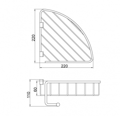 Решетка угловая с крючком BASKET VR.GFT-9055.CR Veragio фото в интернет-магазине Русалия