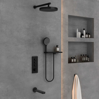 Душевой комплект Inspire VSFW-433TI5RMB встраиваемый, черный Vincea фото в интернет-магазине Русалия