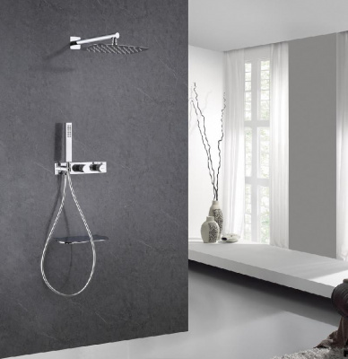 Душевая система ABBER Rund AF8750 скрытого монтажа с изливом, термостат, хром фото в интернет-магазине Русалия