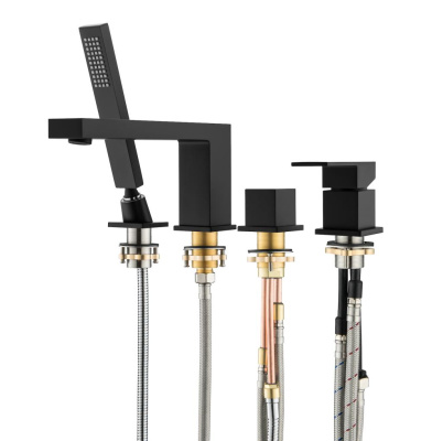 Смеситель для ванны с душем, врезной Timo Selene 2130/03Y черный фото в интернет-магазине Русалия