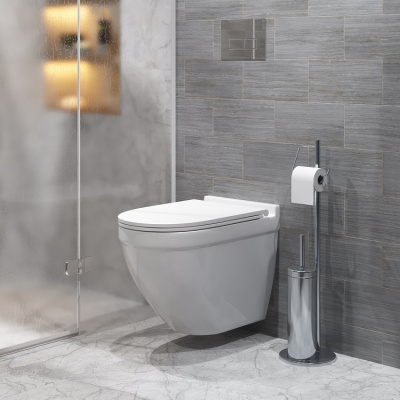 Унитаз подвесной безободковый с сиденьем микролифт GR-4483SQ tornado Grossman фото в интернет-магазине Русалия