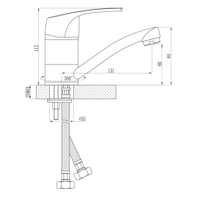 Смеситель для кухни Rossinka (D40-22) фото в интернет-магазине Русалия