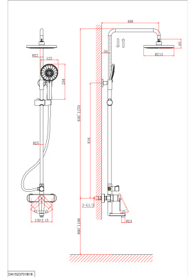 Душевая система DK Bayern.Fürth (DA1523701B18) фото в интернет-магазине Русалия