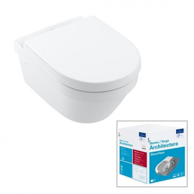 Унитаз подвесной безободковый Architectura с сиденьем-микролифт 4694HR01 Villeroy&Boch фото в интернет-магазине Русалия