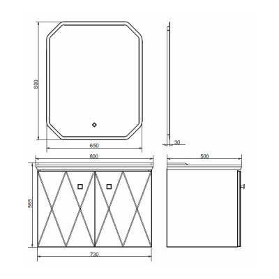 COMFORTY. Тумба-умывальник "Кремона-80" латте с раковиной 50180 фото в интернет-магазине Русалия
