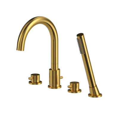 Смеситель для ванны на 4 отверстия WHITECROSS Y Y1232GLB (брашированное золото) фото в интернет-магазине Русалия