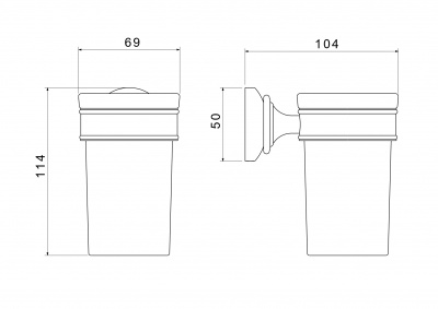 Стакан с держателем AQUATEK, полир. золото AQ4527PG КЛАССИК фото в интернет-магазине Русалия