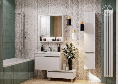 Тумба под раковину AQUATON Капри 80 белый глянец 1A230201KP010 фото в интернет-магазине Русалия