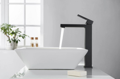 Смеситель для раковины-чаши Timo Selene черный (3061/03F) фото в интернет-магазине Русалия