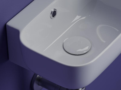 Рукомойник подвесной прямоугольный 403*249*140, с отверстием под смеситель (чаша слева, отверстие под смеситель справа), цвет белый CN6074L Ceramica Nova фото в интернет-магазине Русалия