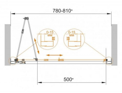 Cкладная дверь для душа 80 ECO-O-BS-80-C-Cr Cezares фото в интернет-магазине Русалия