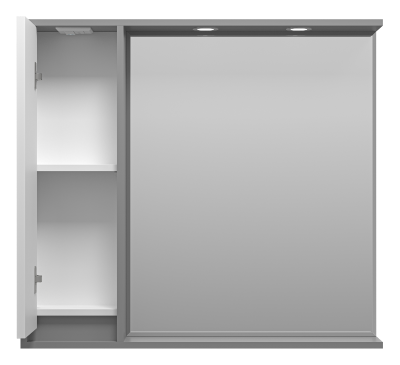 Зеркальный шкаф Balaton 90 левый (комбинированный) BAL-04090-01-01Л Brevita фото в интернет-магазине Русалия