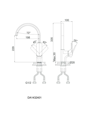 Смеситель для кухни DK Berlin Kunste (DA1432413) фото в интернет-магазине Русалия