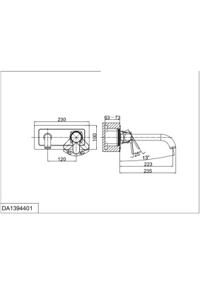 Смеситель для раковины встраиваемый DK Rhein Marx (DA1394401) фото в интернет-магазине Русалия
