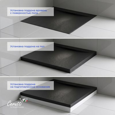 Душевой поддон Ceruttispa Q9090USB из искусственного камня (90х90x25) фото в интернет-магазине Русалия