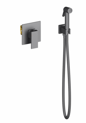 Смеситель встроенный с гигиеническим душем Timo Selene черный (2089/03SM) фото в интернет-магазине Русалия