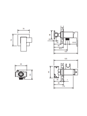 Встраиваемый гигиенический душ AltroBagno BM 060120 Cr AltroBagnoBM060120Cr фото в интернет-магазине Русалия