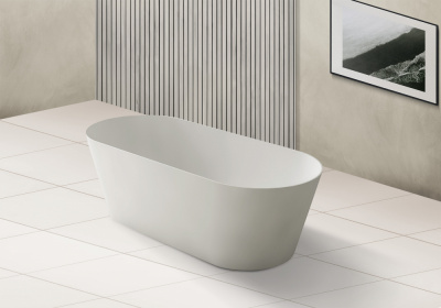 Ванна из искусственного камня ABBER Stein AS9622 белая матовая 165х70х52 см фото в интернет-магазине Русалия