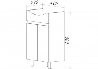 Тумба Элегия 50 с раковиной Универсал Элегия 50 Misty фото в интернет-магазине Русалия