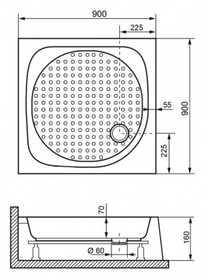 Душевой поддон квадрат LUX/TN 90х90 RGW фото в интернет-магазине Русалия