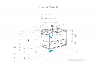 Тумба под раковину AQUATON Лофт Фабрик 80 дуб кантри 1A242401LTDY0 фото в интернет-магазине Русалия