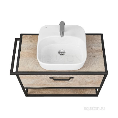 Тумба под раковину AQUATON Лофт Фабрик 80 дуб эндгрейн 1A242401LTDU0 фото в интернет-магазине Русалия