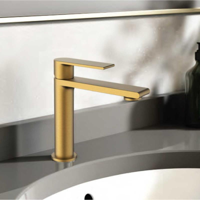 Смеситель для раковины Vogue VBF-1V1BG однорычажный, брашированное золото Vincea фото в интернет-магазине Русалия