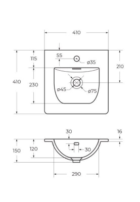 Керамическая раковина BB-8099-3-40, 410x410x150 Belbagno фото в интернет-магазине Русалия